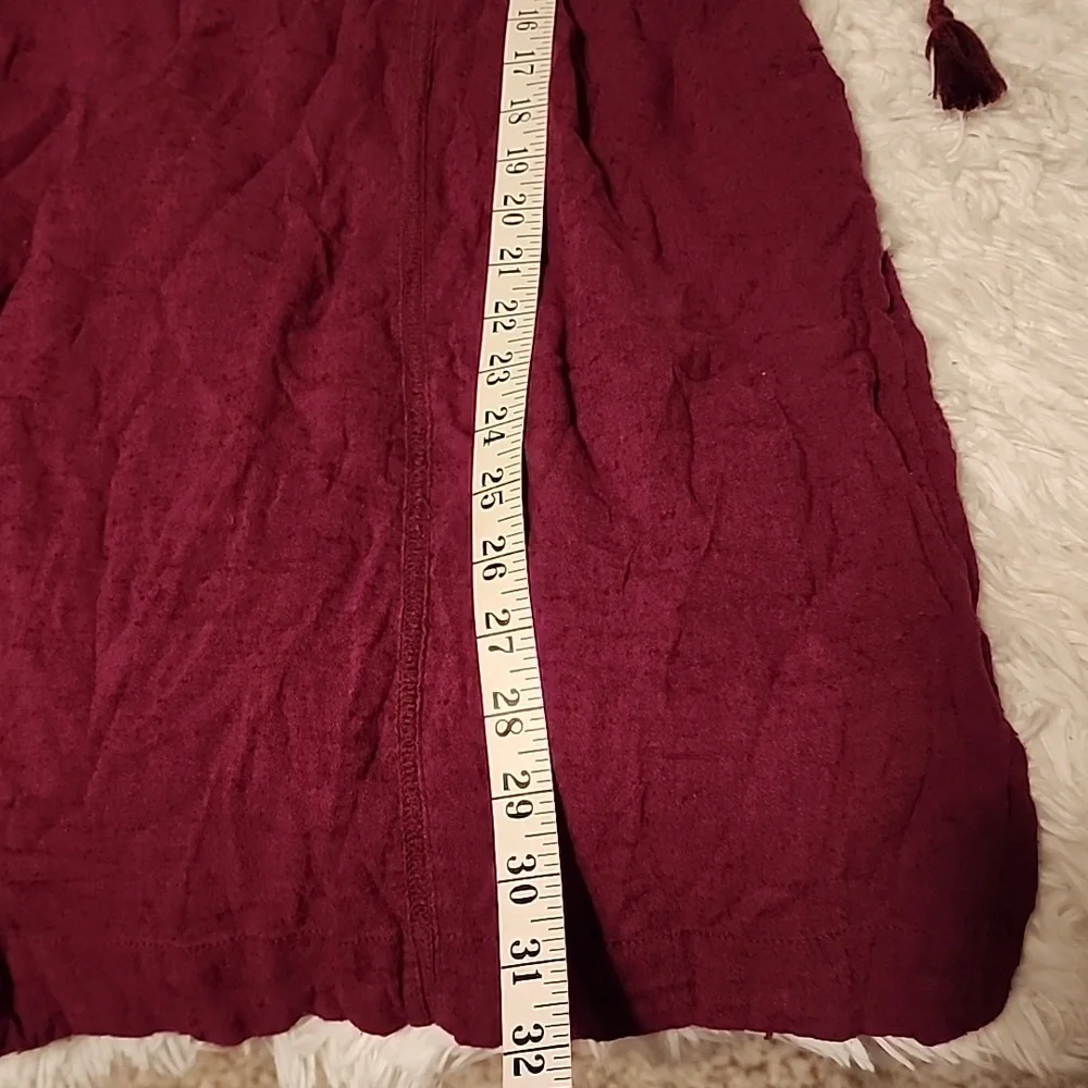 Free People Bohemian Burgundy Embroidered Dress